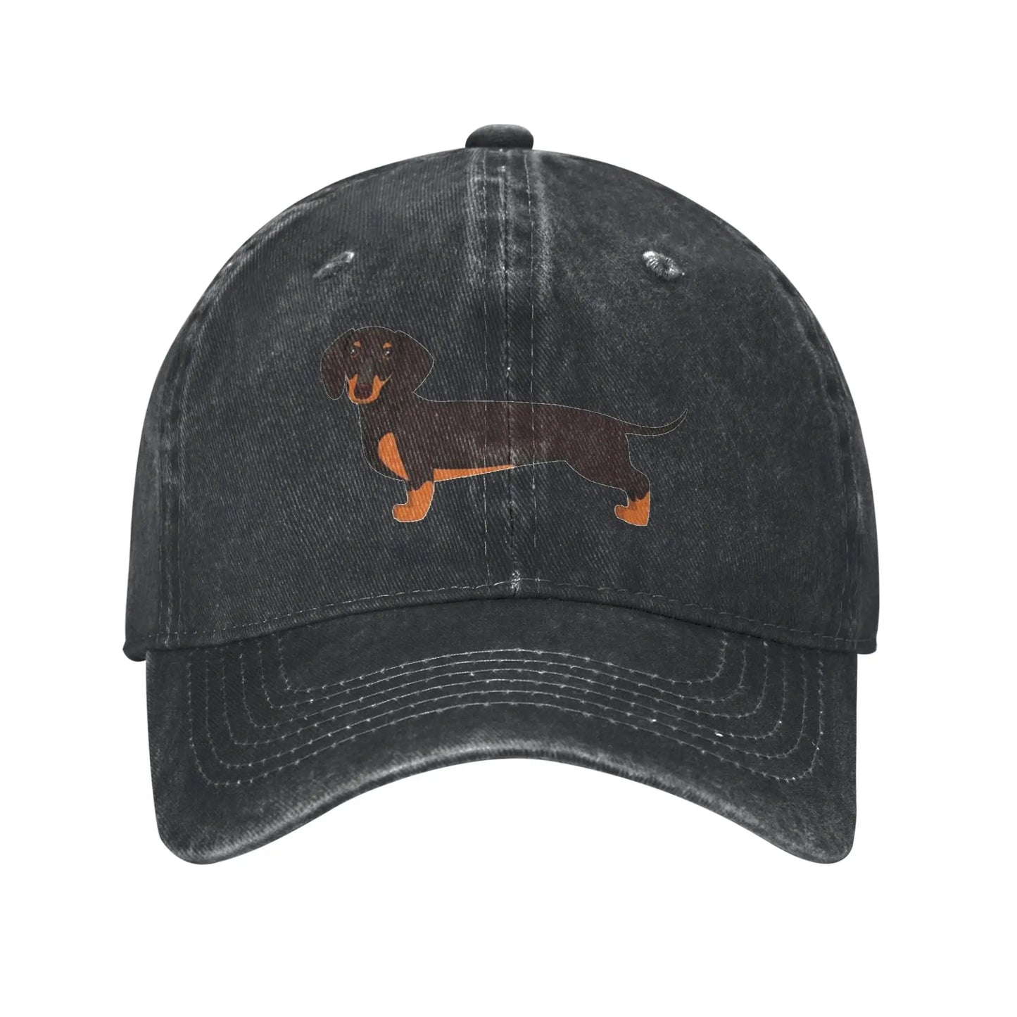 Dachshund Pattern Art Denim Adjustable Baseball Cap