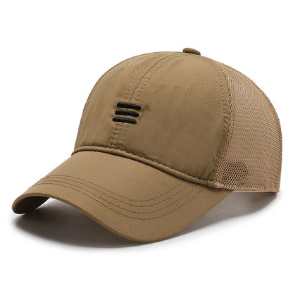 Unisex Three Horizontal Embroidered Quick Drying Baseball Caps