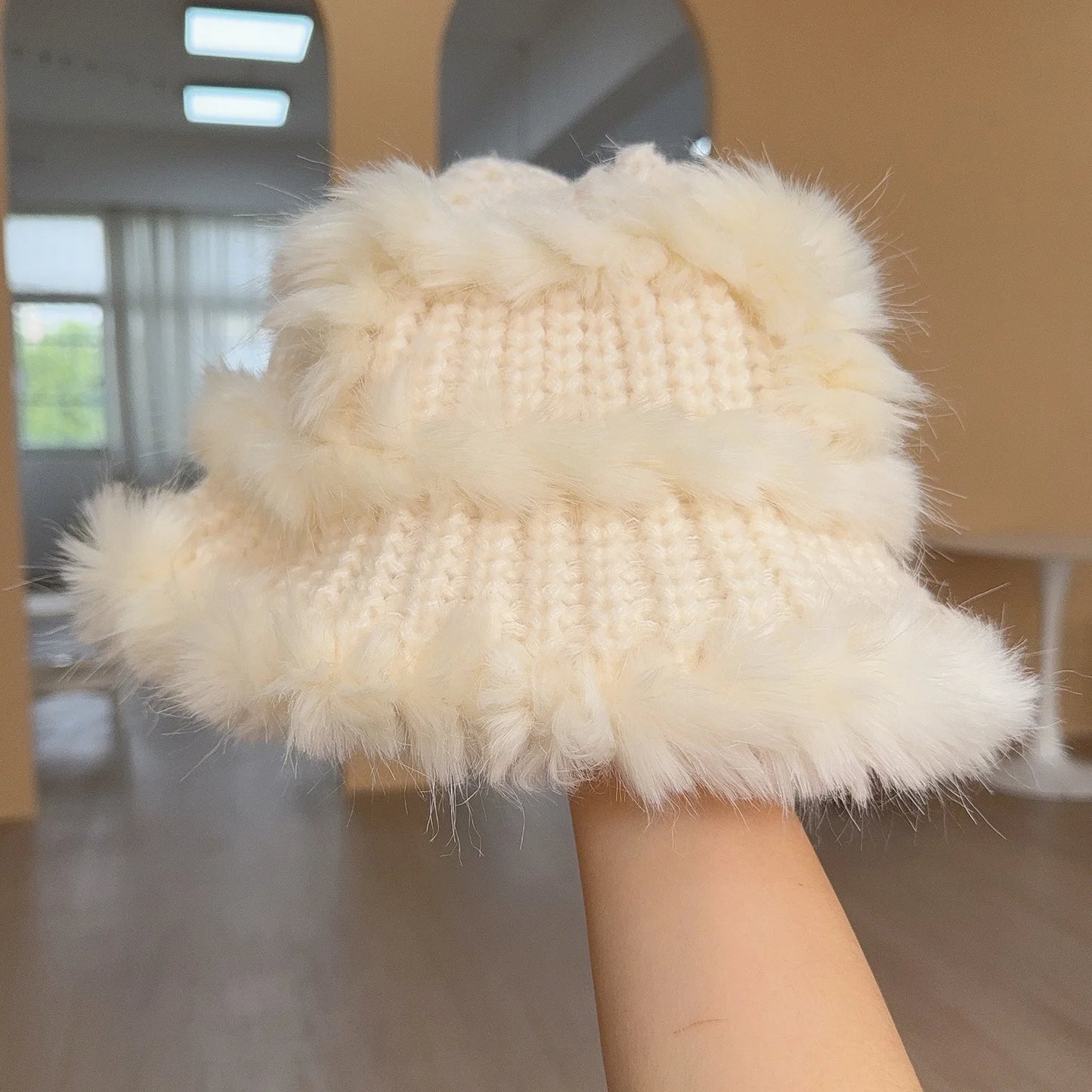 Women’s Faux Mink Plush Winter Bucket Hat