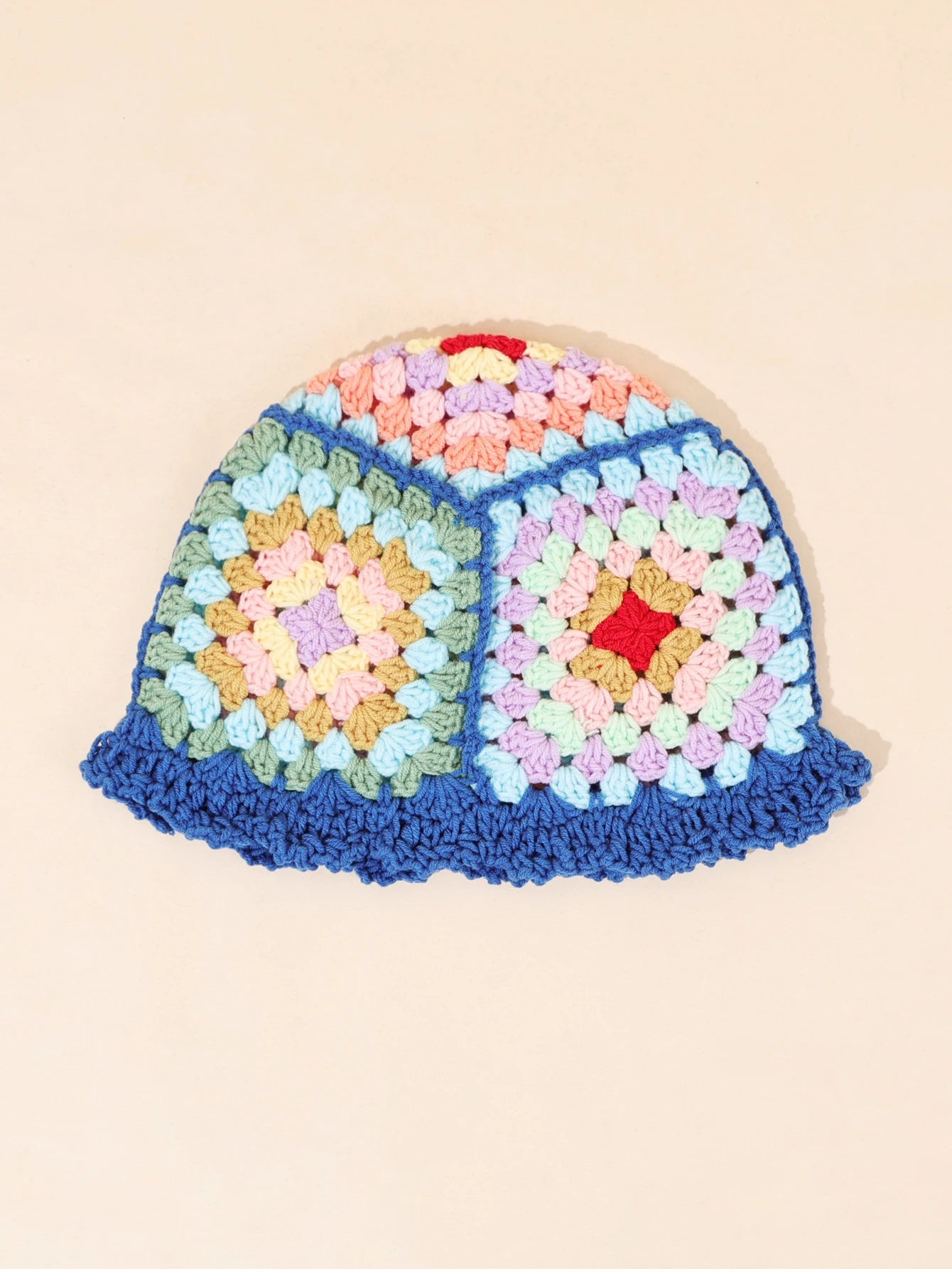 Flower Wool Knitted Insulated Double Wear Bucket Hat