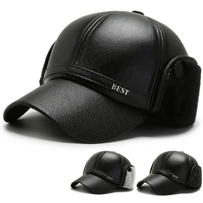 Soft Leather Warm Winter Baseball Hat