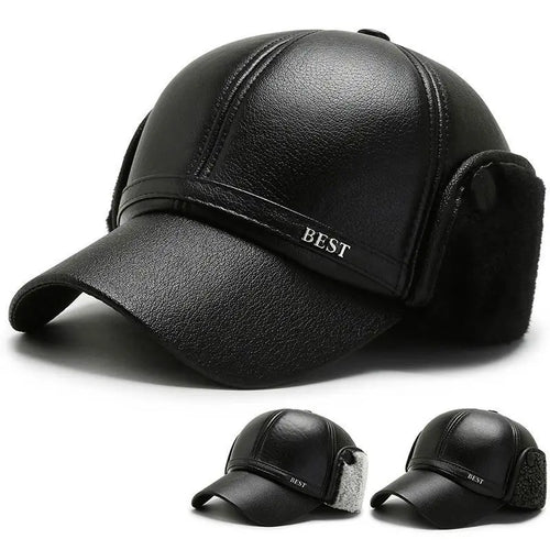 Soft Leather Warm Winter Baseball Hat