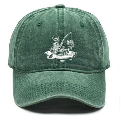 Fishing Skulls Washed Cotton Snapback Caps