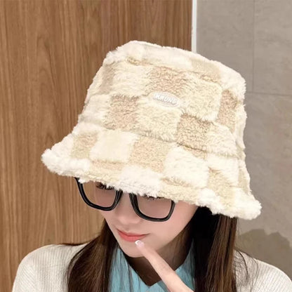 Warm Sheepskin Versatile Autumn Winter Bucket Hat