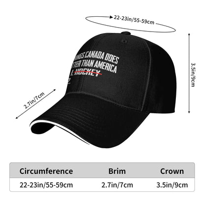 Funny Canada Hockey Comparison Casual Street Baseball Cap