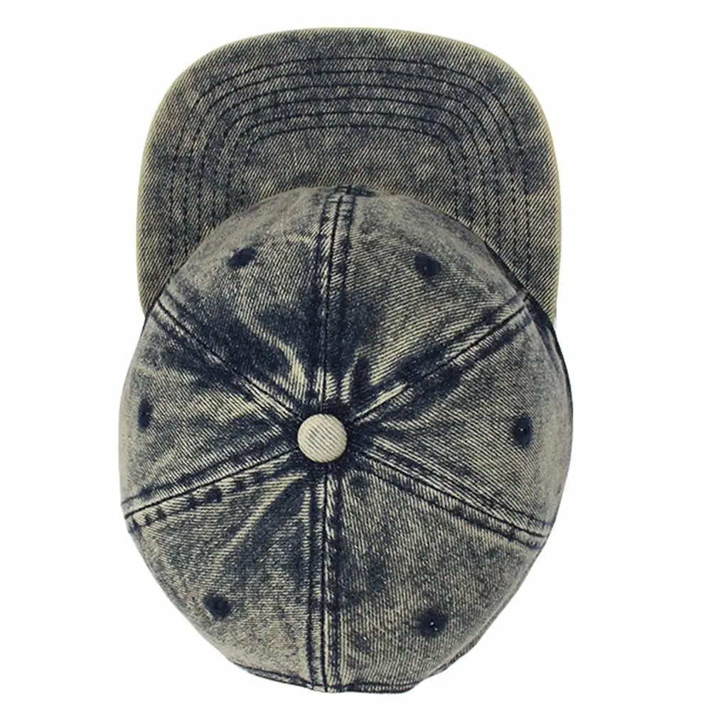 Vintage Wash Oversize Denim Snapback Cap