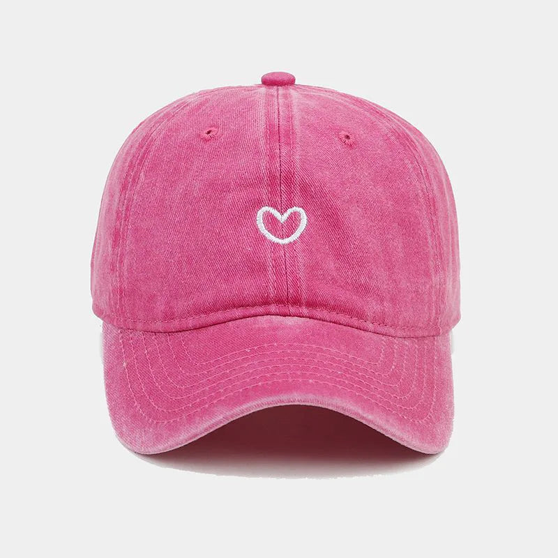 Washed Cotton Love Embroidery Retro Baseball Cap