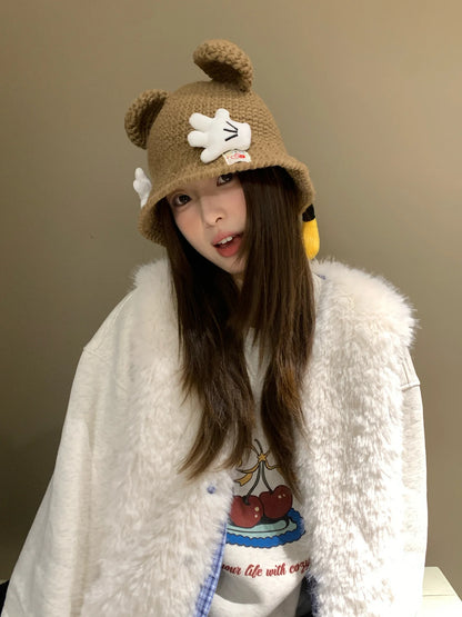 Cute Knitted Cartoon Fisherman Hat