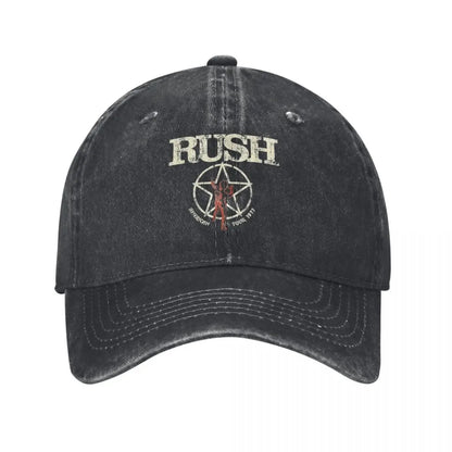 Rush Band Tattoo Style Washed Cotton Baseball Cap