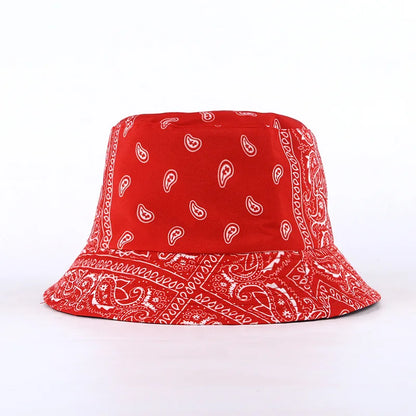 Womens Paisley Reversible Bandana Bucket Hat