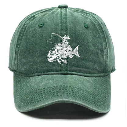 Fishing Skulls Washed Cotton Snapback Caps