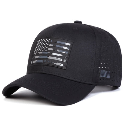 Unisex American Flag Embroidery Baseball Net Caps