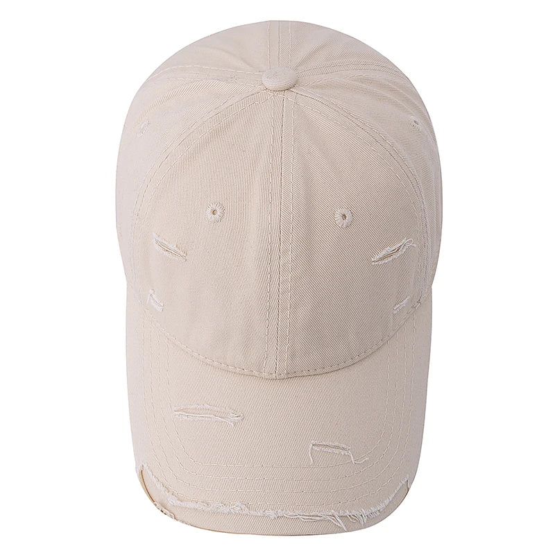 Washed Cotton Retro Distressed Baseball Cap