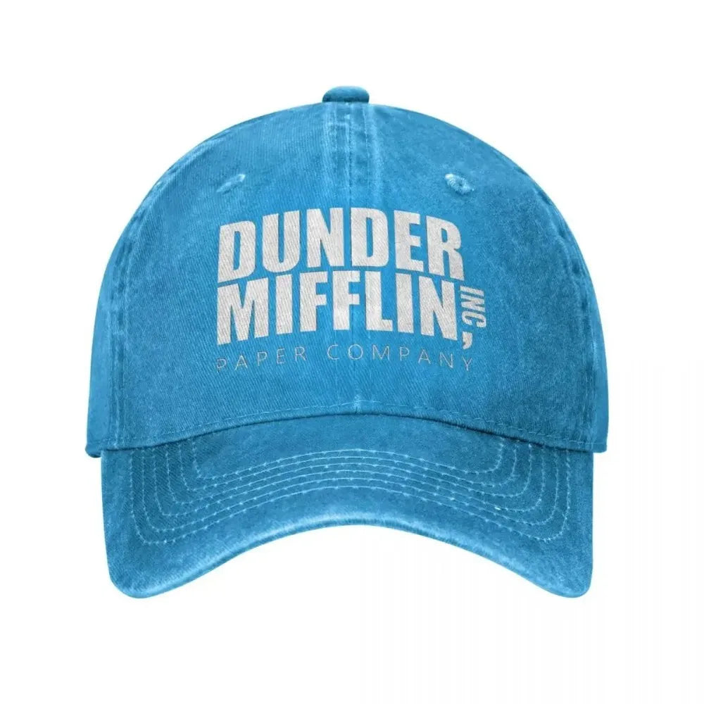 Classic Dunder Mifflin Distressed Denim Snapback Cap