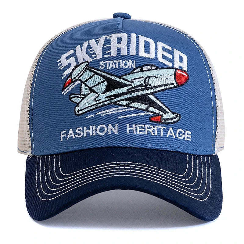 Sky Rider Embroidered Breathable Mesh Baseball Cap