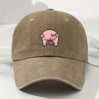 Cute Pink Pig Print Street Baseball Cap