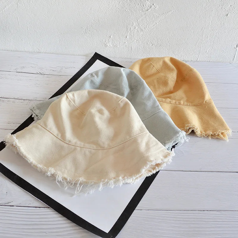 Korean Cotton Tassel Casual Beach Bucket Hat