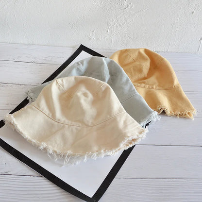 Korean Cotton Tassel Casual Beach Bucket Hat