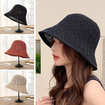 Fashion Women Big Brim Reversible Panama Bucket Hat