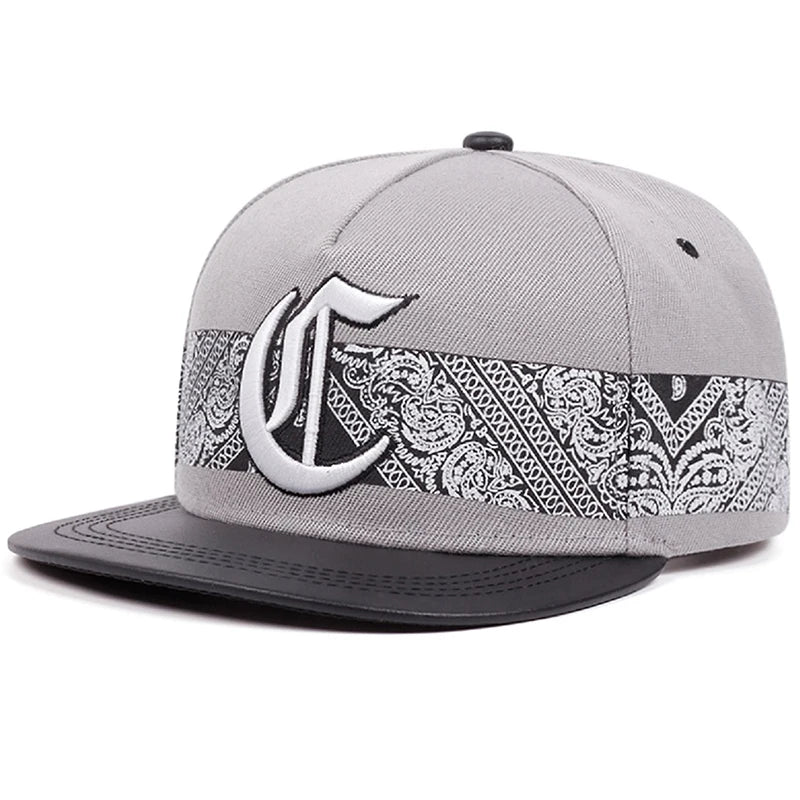 Fashion Trendy New Cashew Flower Gothic C Flat Edge Hat