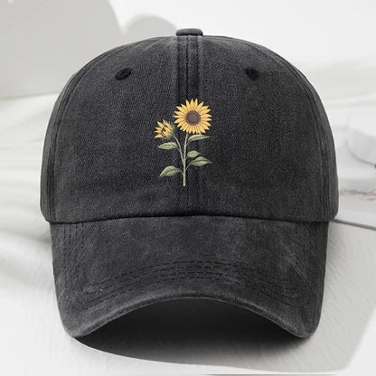 Retro Sunflower Pattern Dad Baseball Hat
