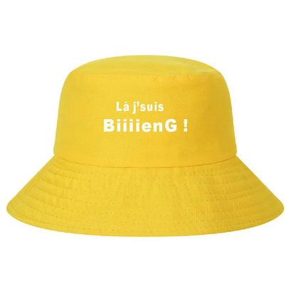 France Print Reversible Cotton Outdoor Fisherman Bucket Hat