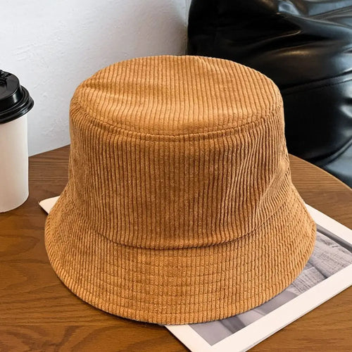 Corduroy Solid Color Foldable Bucket Hat