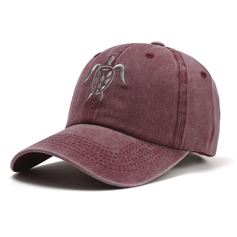 Turtle Embroidery Baseball Cap Unisex