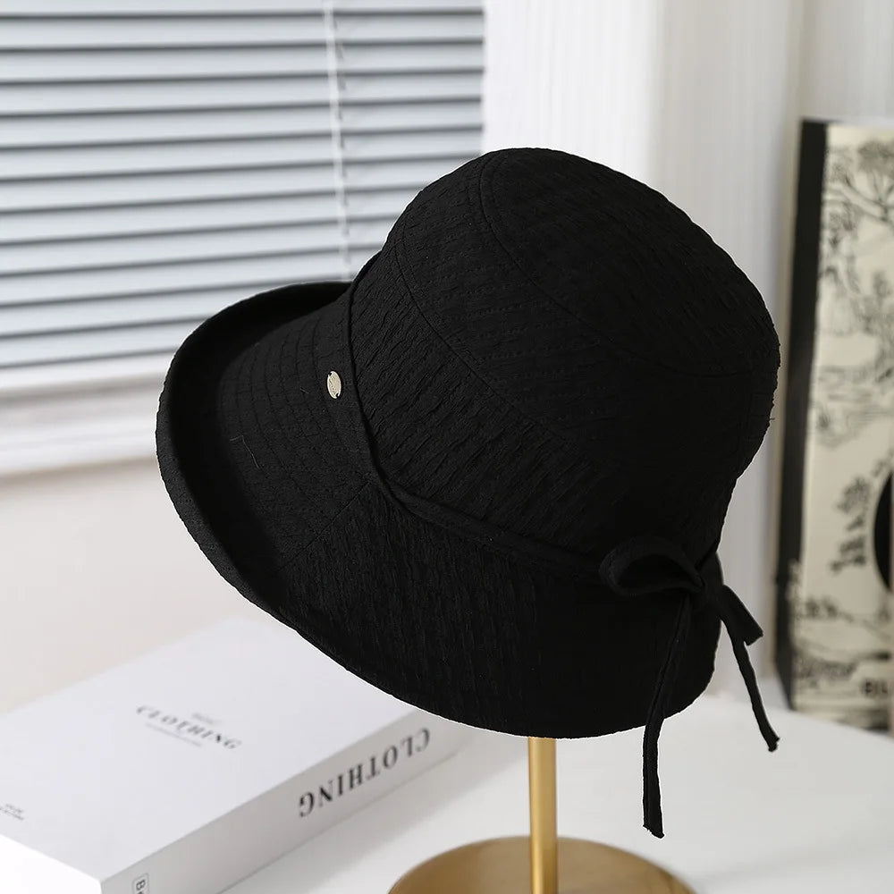 Women’s Elegant Bow Foldable Bucket Hat