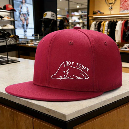 Not Today Lazy Cat Graphic Snapback Cap