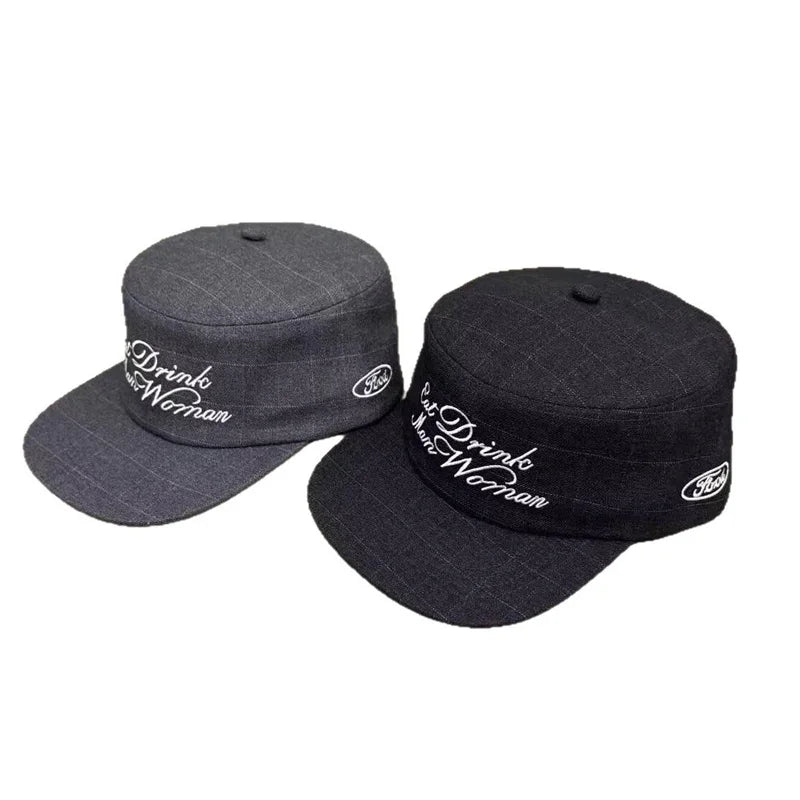 Unisex Korean Pop Letter Embroidery Snapback Cap