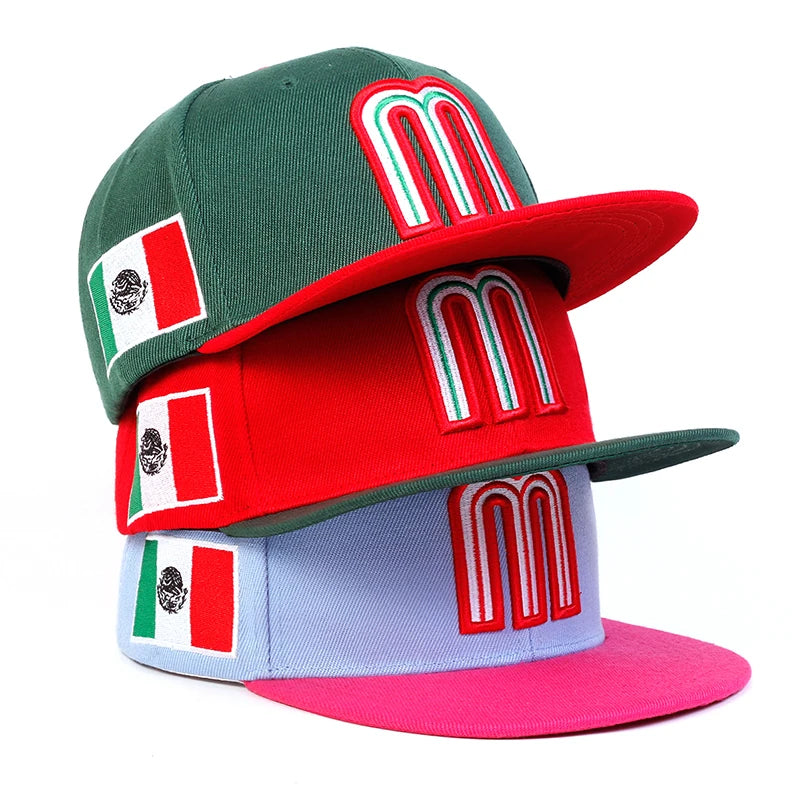Unisex M Letter Side Brazilian Flag Embroidery