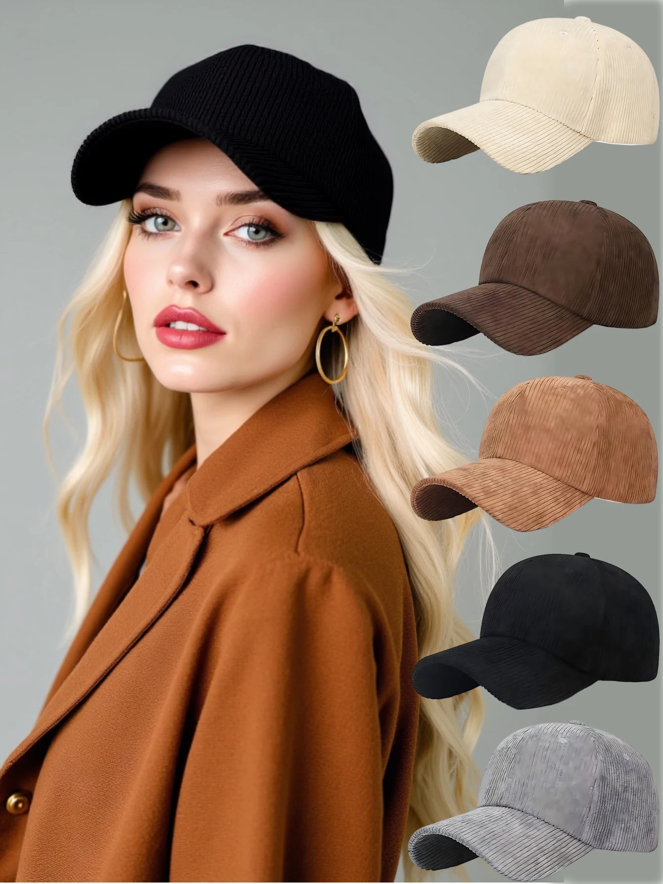 Japanese Corduroy Solid Color Baseball Cap
