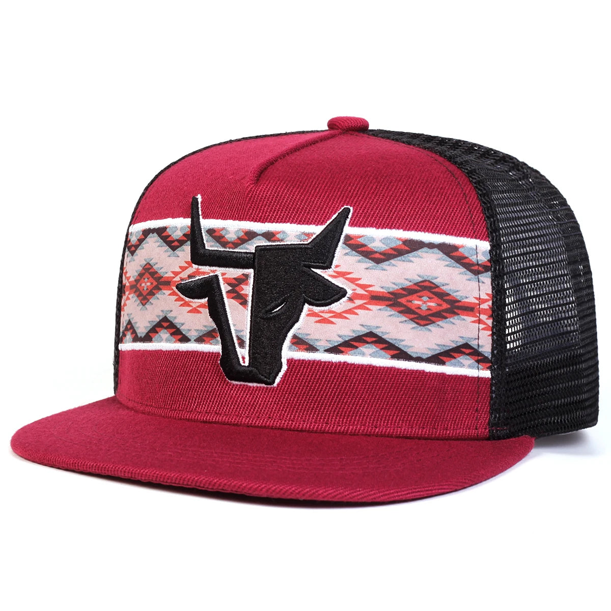 Unisex Personalized Bull Head Embroidery Hip-hop Net Hats