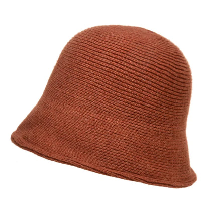 Korean Retro Knitted Winter Bucket Hat