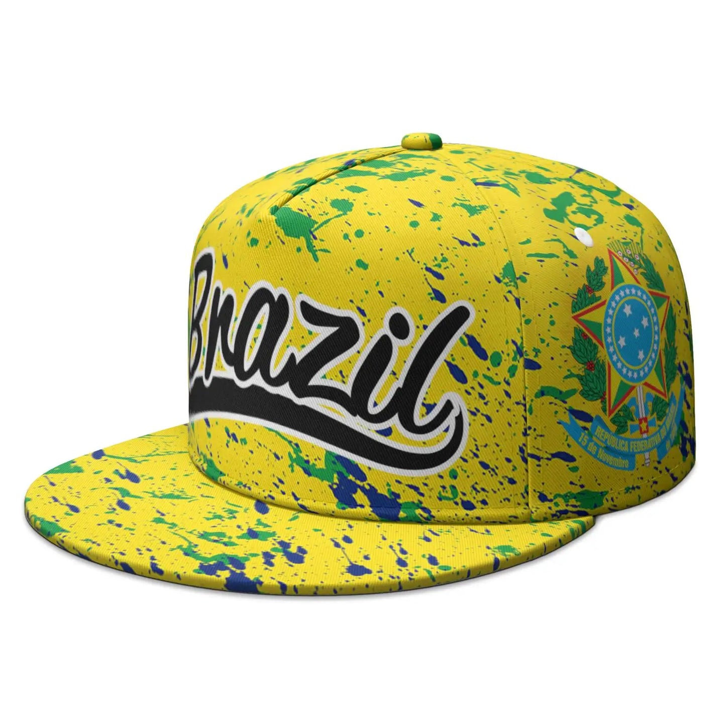 Custom Brazil Flag Flat-Brim Hip-Hop Snapback