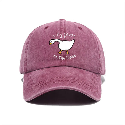 Big Goose Print Soft Top Baseball Cap