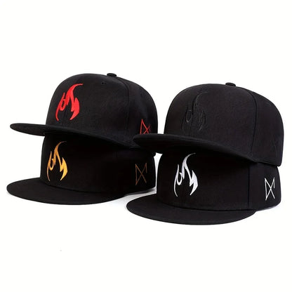 Unisex Flame Embroidery Baseball Cap