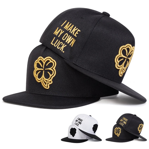 Unisex Four Leaf Clover Embroidery Side Letter Hip-hop Hats