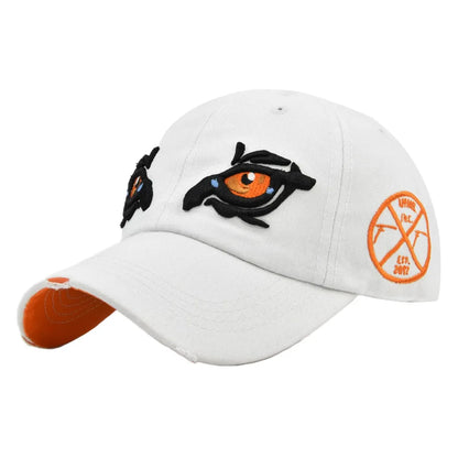 Washed Cotton Eagle Eye Embroidered Vintage Baseball Cap