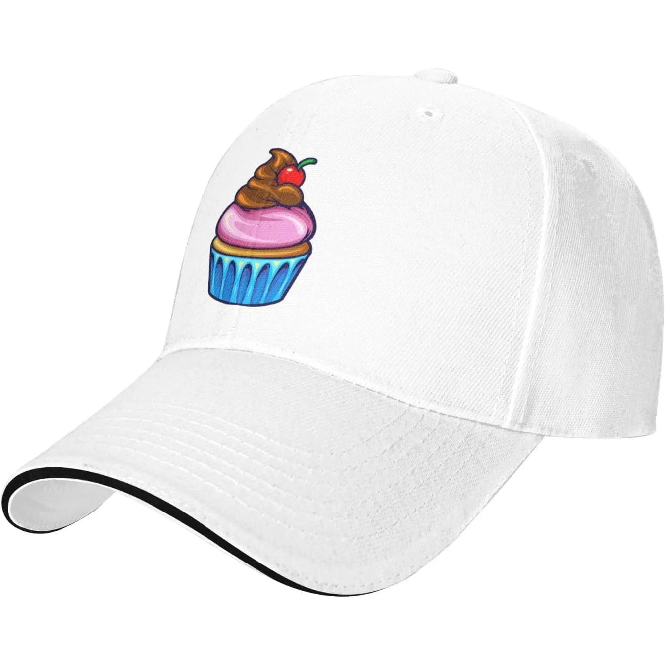 Cupcake Cherry Dessert Adjustable Polyester Baseball Cap