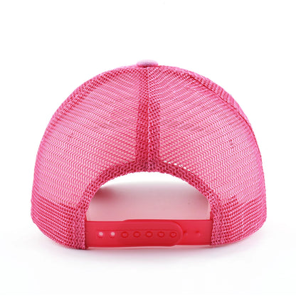 Washed Denim Pink Cross Snapback Baseball Cap