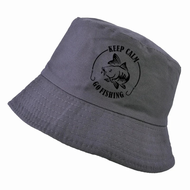 Keep Calm Go Fishing Humor Bucket Hat