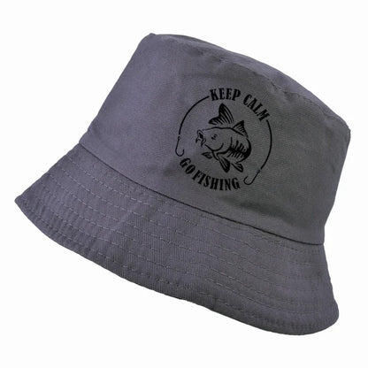 Keep Calm Go Fishing Humor Bucket Hat