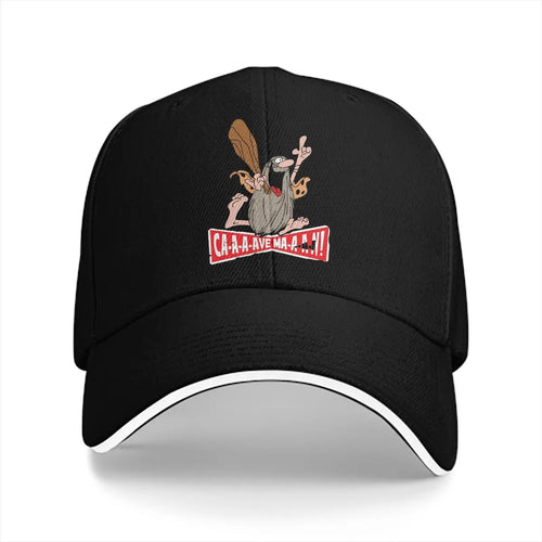 Captain Caveman Cartoon Snapback Baseball Cap