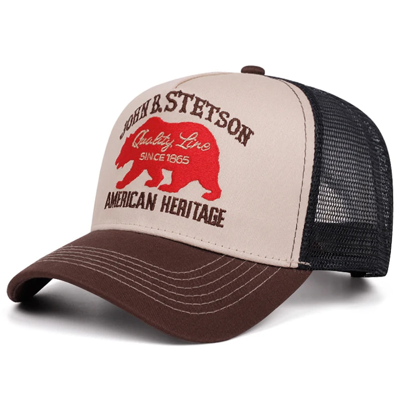 Stetson Red Bear Mesh Trucker Baseball Cap