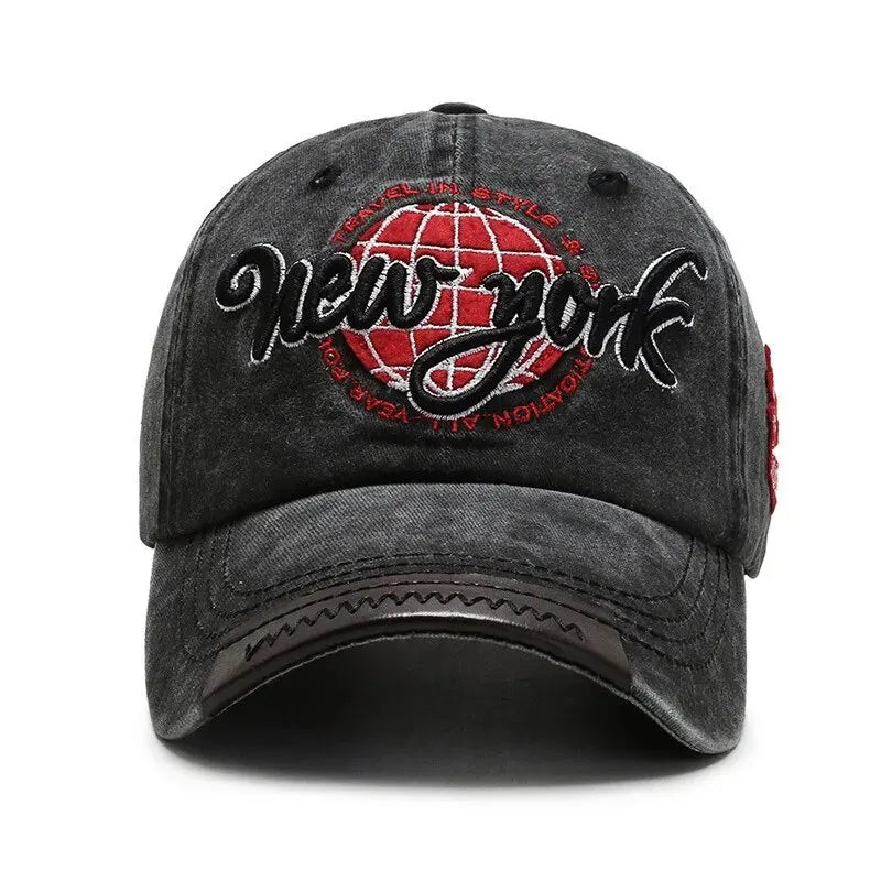 Distressed Washed Cotton Korean Outdoor Baseball Cap