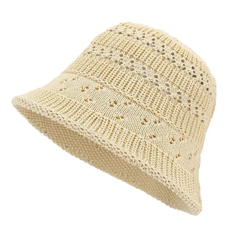 Spring Summer Knitted Vacation Beach Bucket Hat