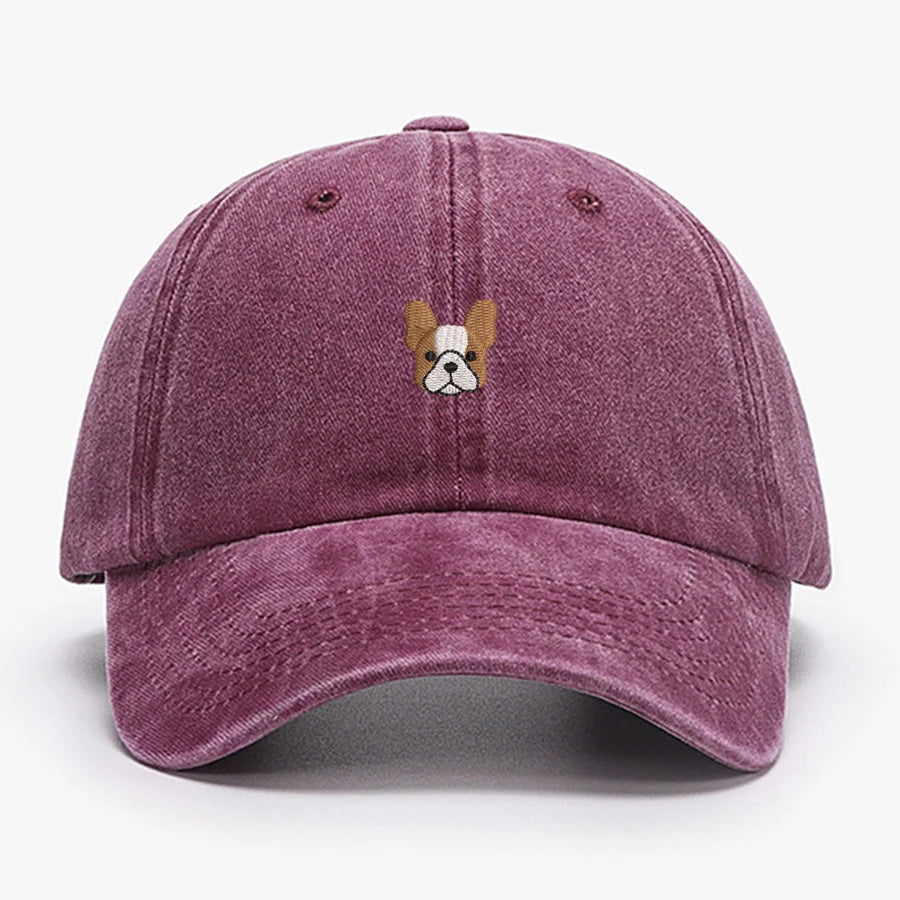 Lucky Clover Embroidery Vintage Washed Cotton Baseball Cap