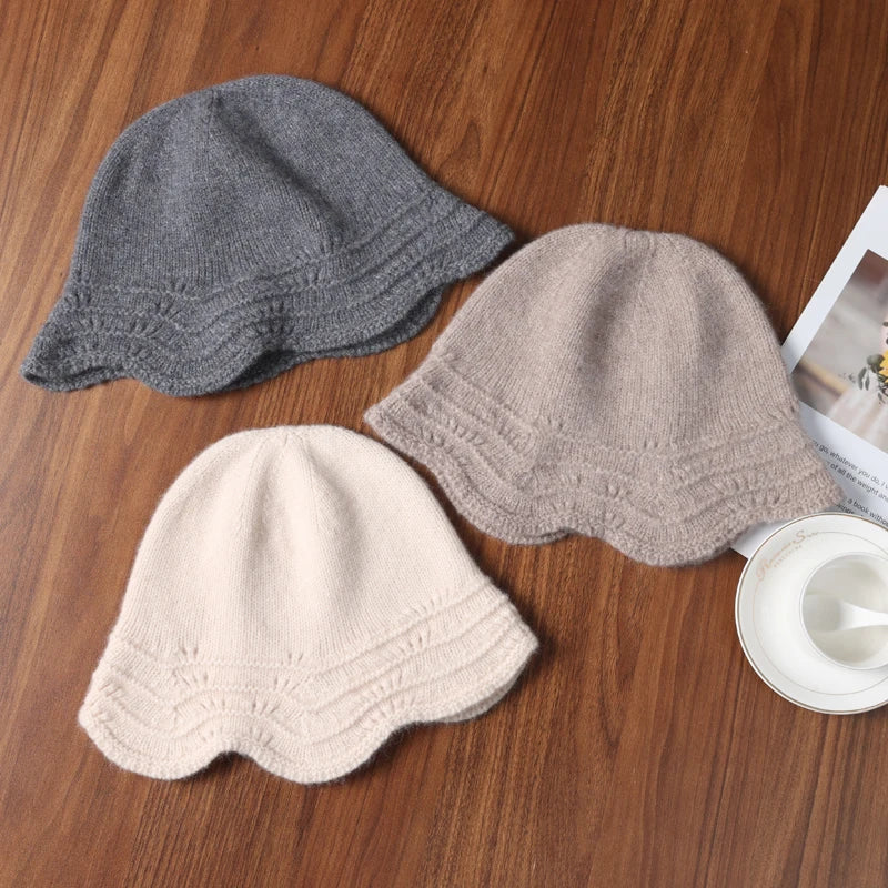 Pure Wool Knitted Fisherman Bucket Hat